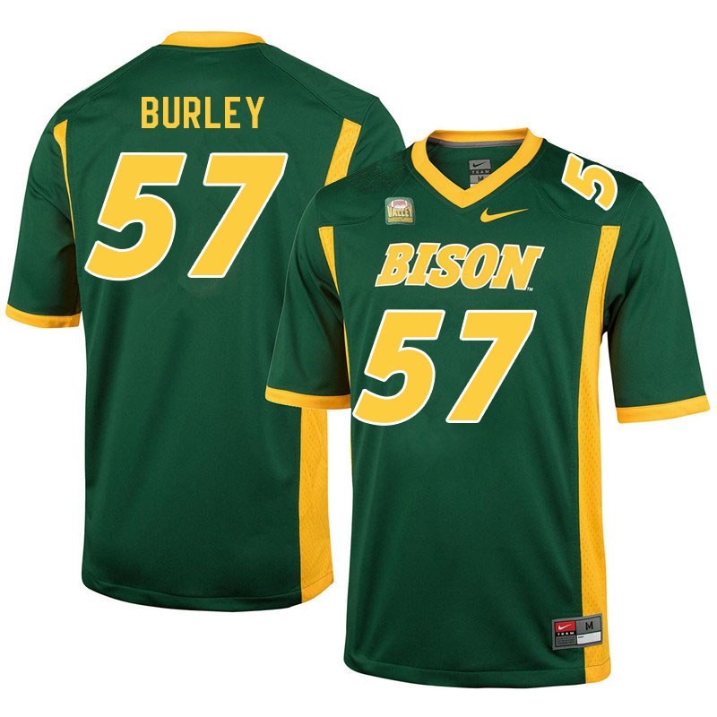 Men #57 Allante Burley North Dakota State Bison College Football Jerseys Sale-Green